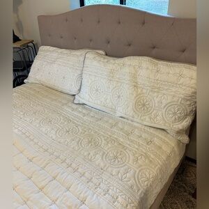 Set: Nordic style Bedspread King Quilted Bedding Set Shams Quilt for Bed